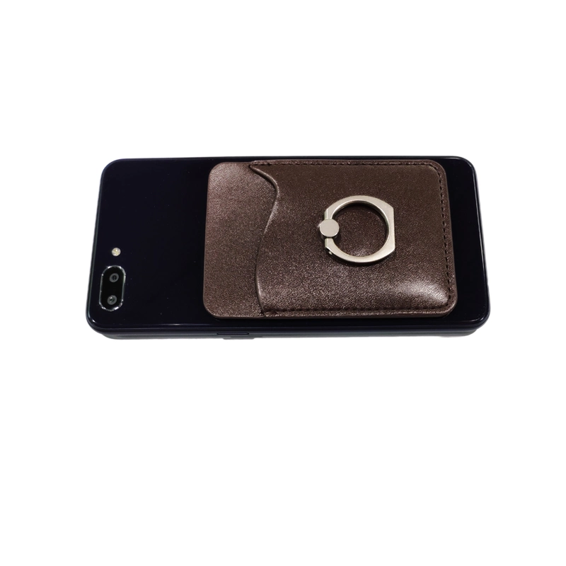 2022 Logo Custom 3m Adhesive Card Holder with Ring Cell Phone Pocket Card Holder