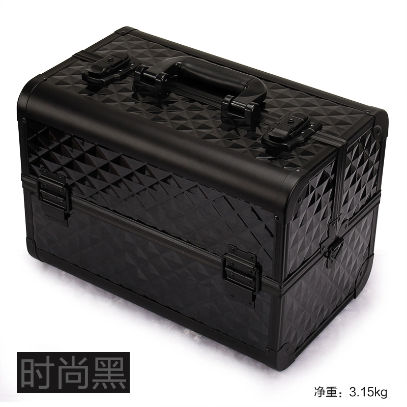 Large-Capacity Diamond ABS Aluminum Professional Cosmetic Case