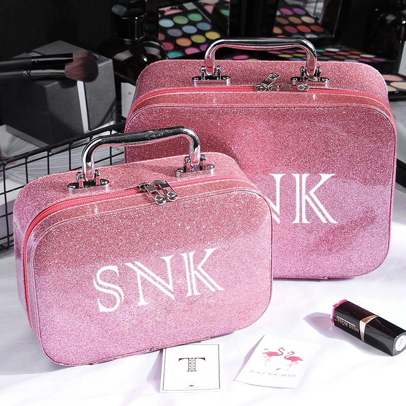 Christmas Portable Luxury Ladies Pink Travel Waterproof Makeup Cosmetic Bag Case