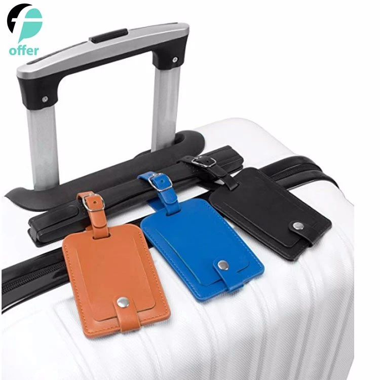 Luggage Tags, PU Leather Suitcase ID Tags Travel Luggage Baggage Handbag Tag Labels Travel Accessories