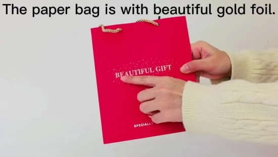 化粧品包装用の環境に優しい高品質紙ショッピングバッグ